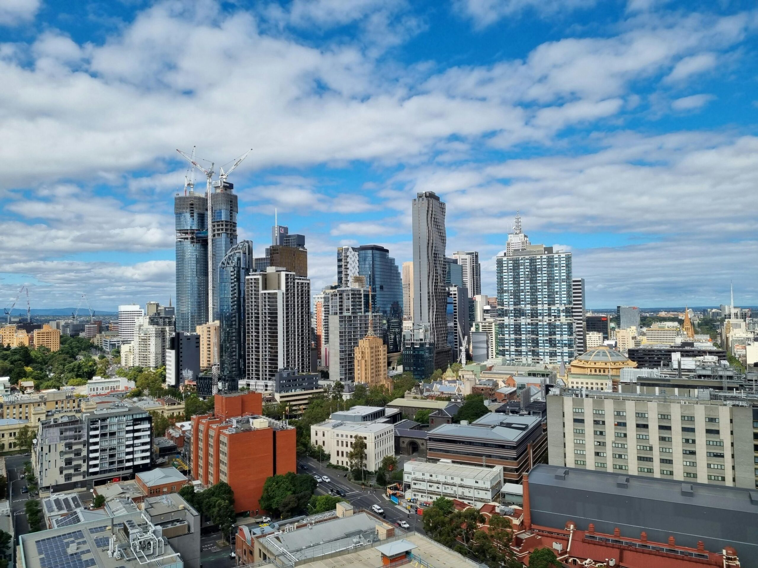 A view of Melbourne city skyline.