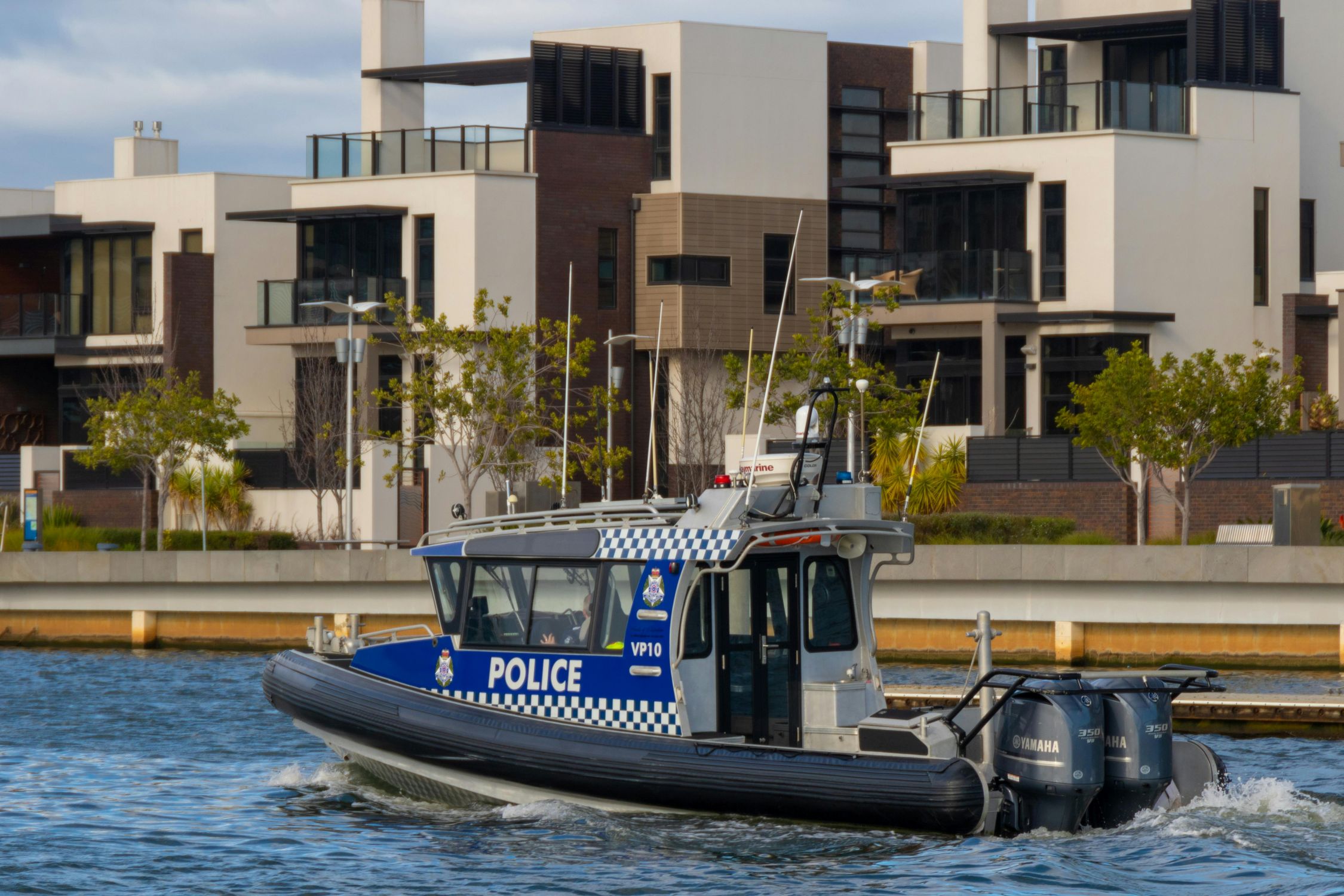 police boat on Melbourne river.